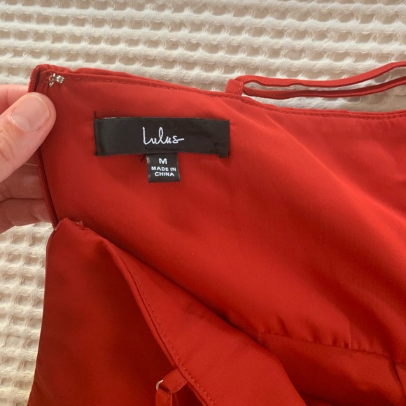 Lulus Rust Red Midi Dress - Picture 7 of 8